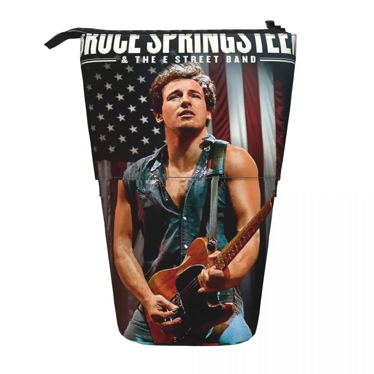 Bruce Springsteen Reversible Pencil Case for Students Gifts Pen Box Pencil Bag Stationery Supplies Pen Holder Bag