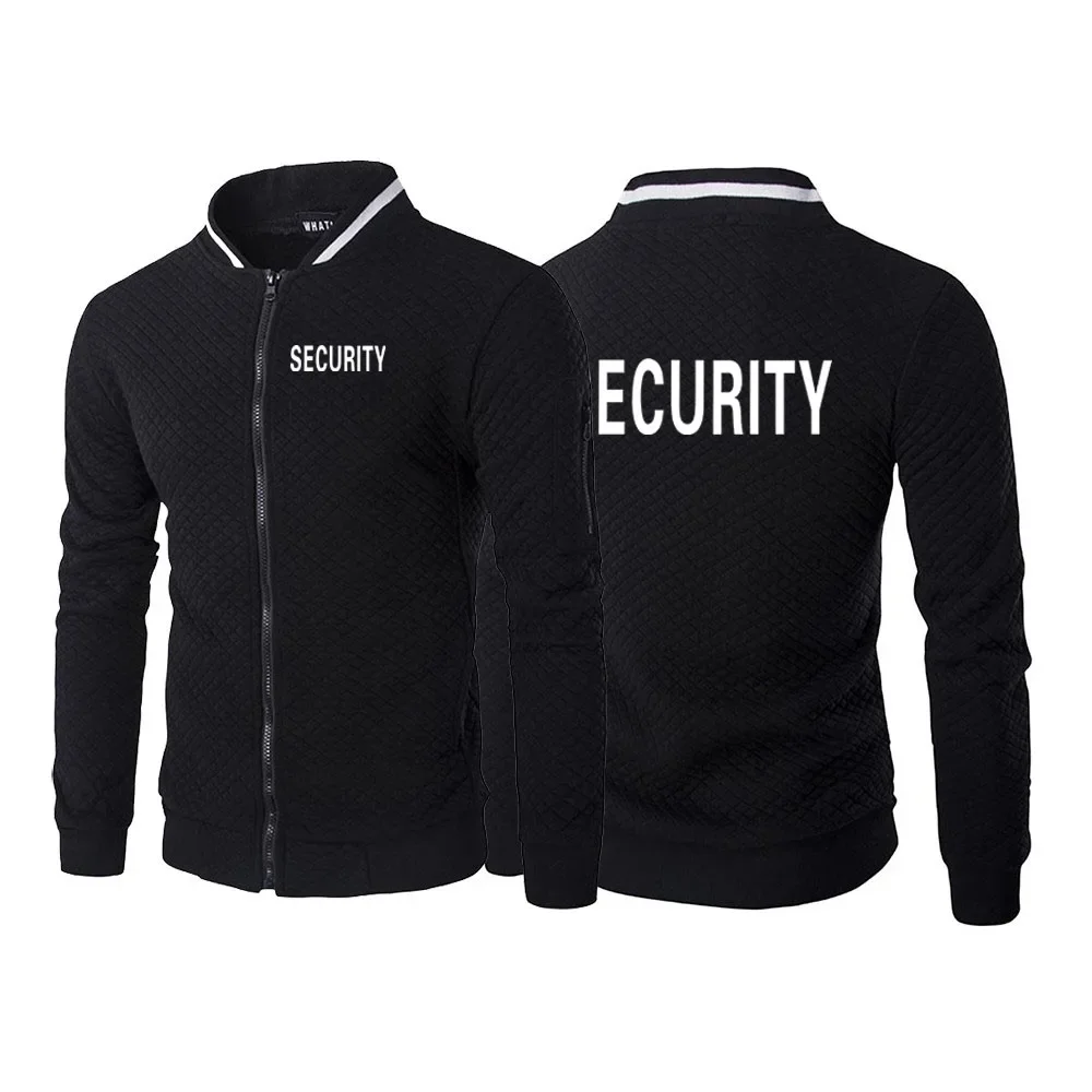 SWAT Security 2024 New Men Spring and Autumn Printing Casual Fashion Simple Six-color Zipper Round Neck Hight Quality Coat