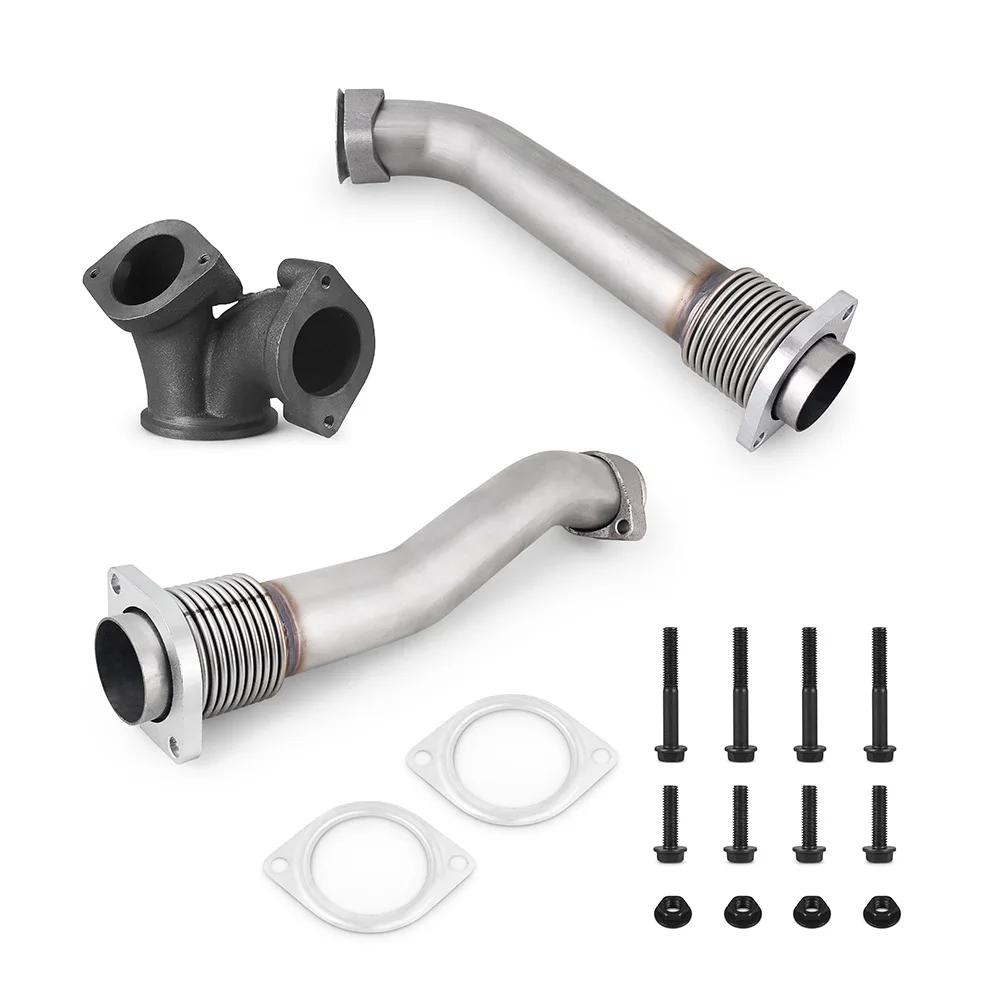 

For Ford 7.3L Powerstroke 1999-2003 Racing Turbo Diesel Exhaust Up Pipes Kit / Y Pipe Connector & Gasket Set ﻿