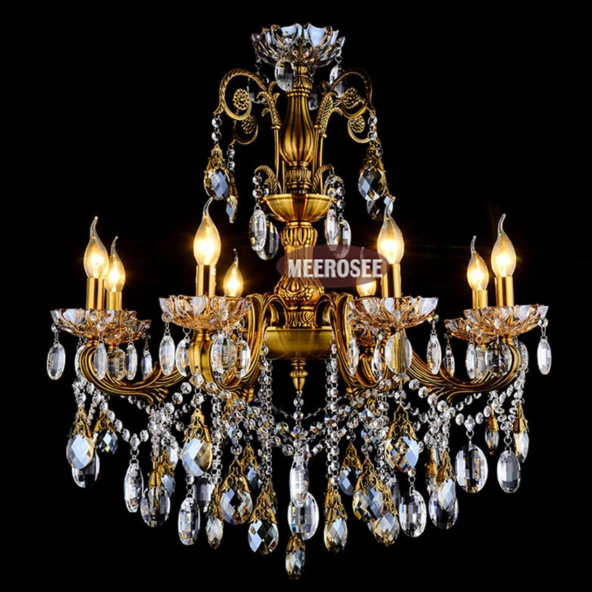 

Modern Bronze Finished Antique Crystal Chandelier Indoor Lingting Luxurious Lamp Lustre Suspension Light MD8504 L8 D750mm H750mm