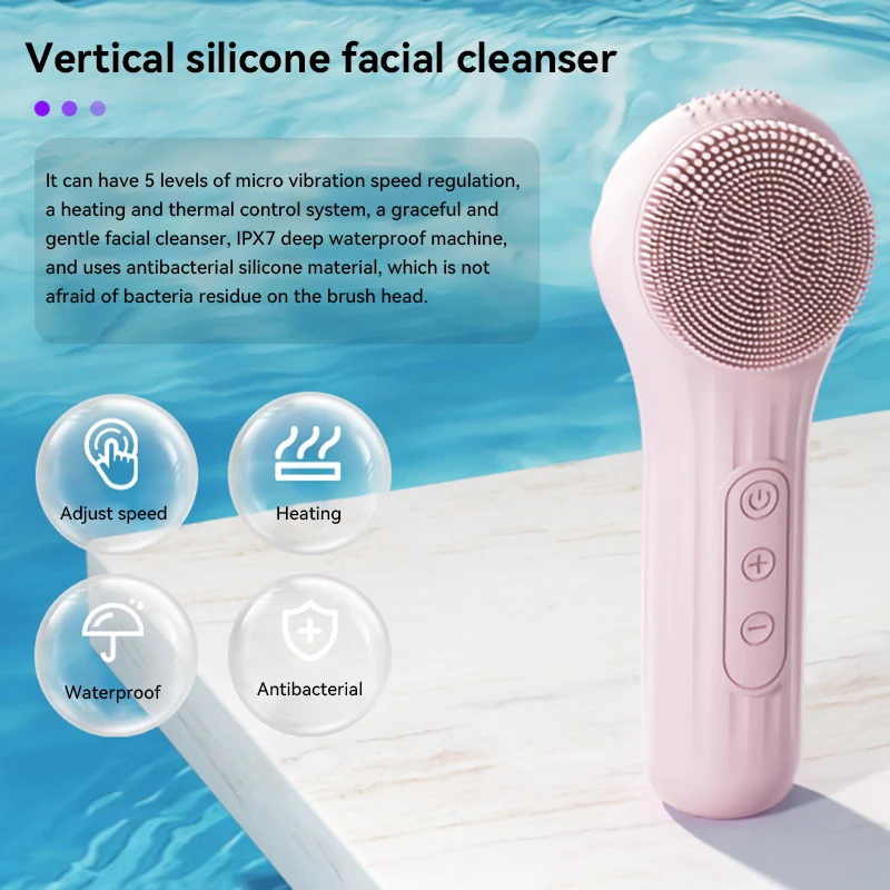 Xiaomi elétrica silicone escova facial vibração sônica rosto limpo escova à prova dwaterproof água acne removedor de cravo poros limpador massageador