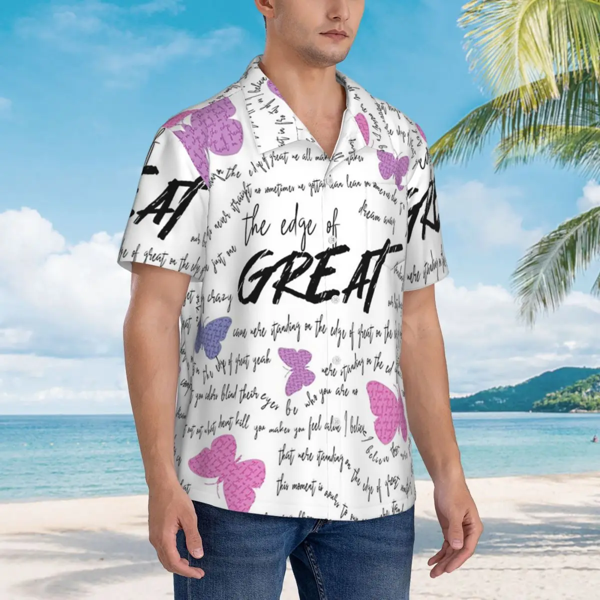 

Edge Of Great Julie And The Phantoms Hawaiian Shirts Casual Men Short Sleeve Shirt for Summer Beach Men's Button Tops