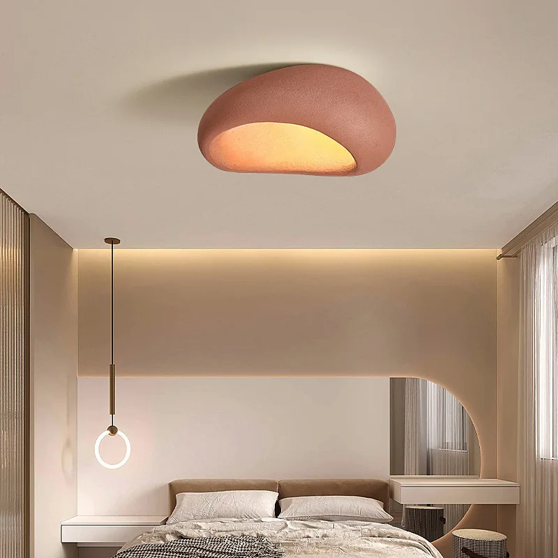 Imagem -05 - Wabi Sabi-nordic Minimalista Lâmpadas de Teto Led Resina Estilo Creme Claro Quarto Ilha Luzes Decoração Lustre E27