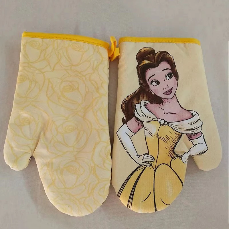 

Belle Princess Oven Gloves Kawaii Cartoon Figures Baking Cooking Anti-scald Insulation Glove Kitchen Microwave Oven Accessories