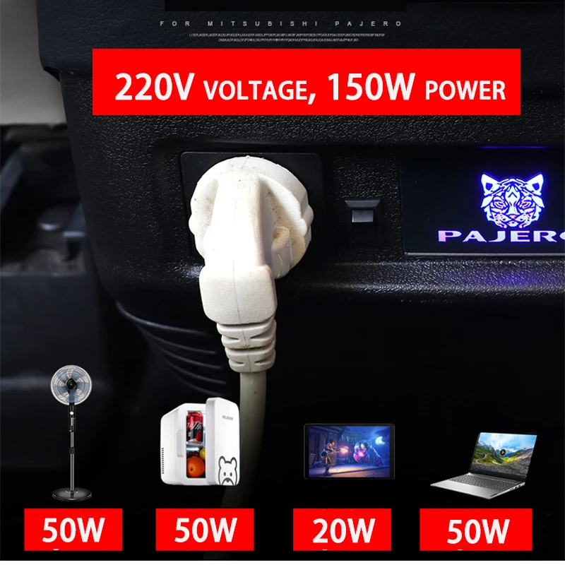 For Mitsubishi V97V93 Pajero Rear USB Charger Inverter Plug Socket Modification Pajero 4 Armrest Box USB Accessories