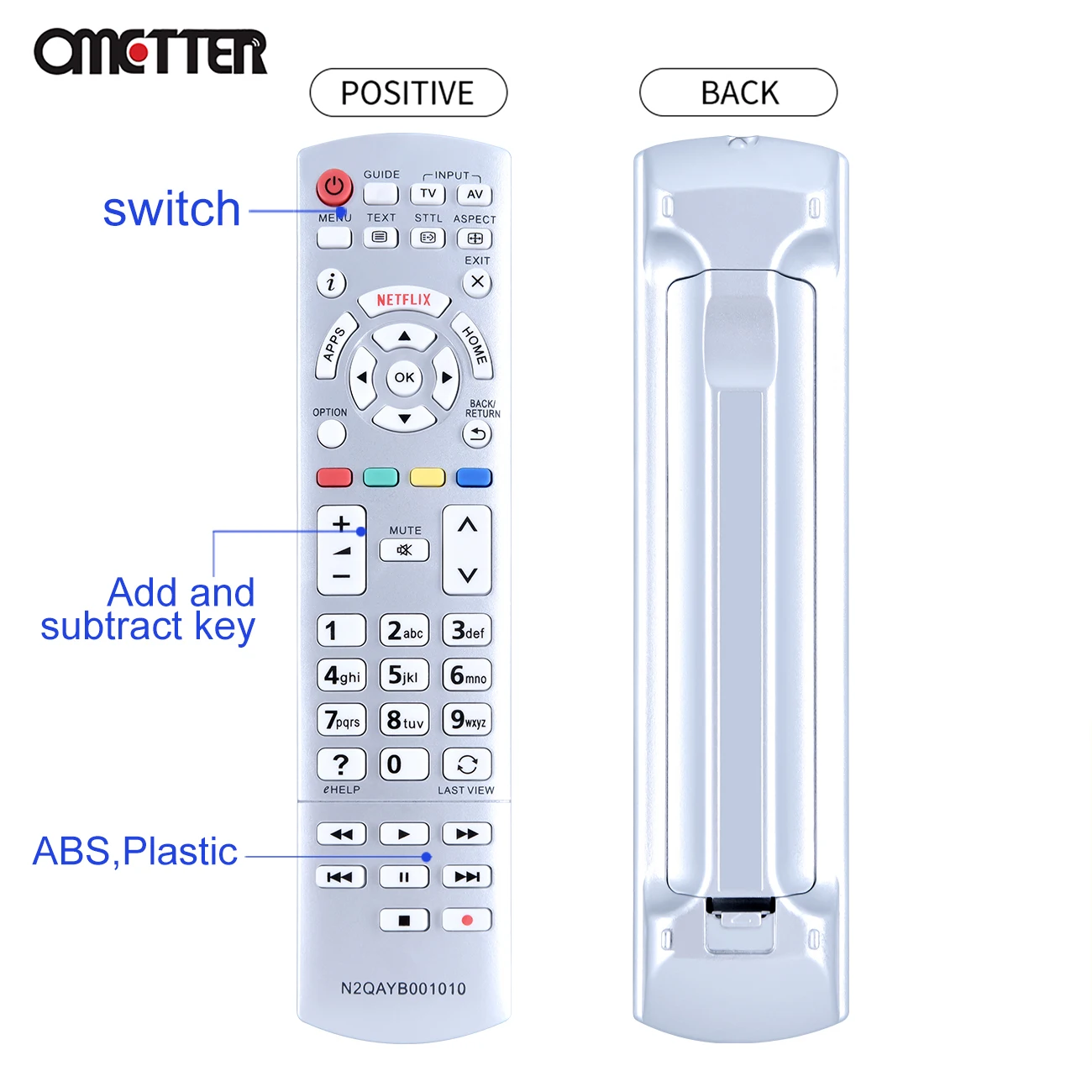 Substituição para Panasonic TV Controle Remoto N2QAYB001010 N2QAYB000840 N2QAYB001011 TX-40CS620E TX-50CS620E TX-55CS6