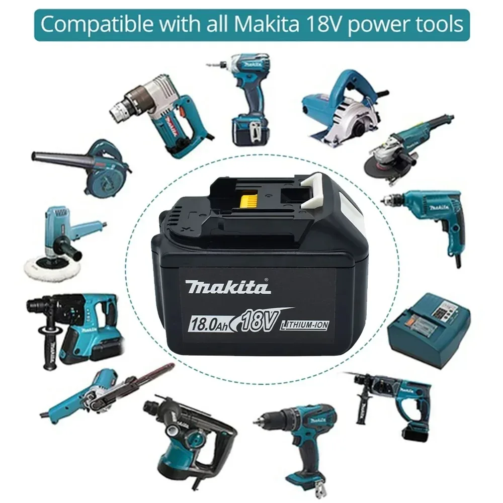 

Аккумулятор Makita 18 в 9AH 18AH Li-Ion сменный LXT BL1860B BL1860 BL1850 BL1830 DHP482RFX9 BL1815 LXT400 для беспроводных дрелей