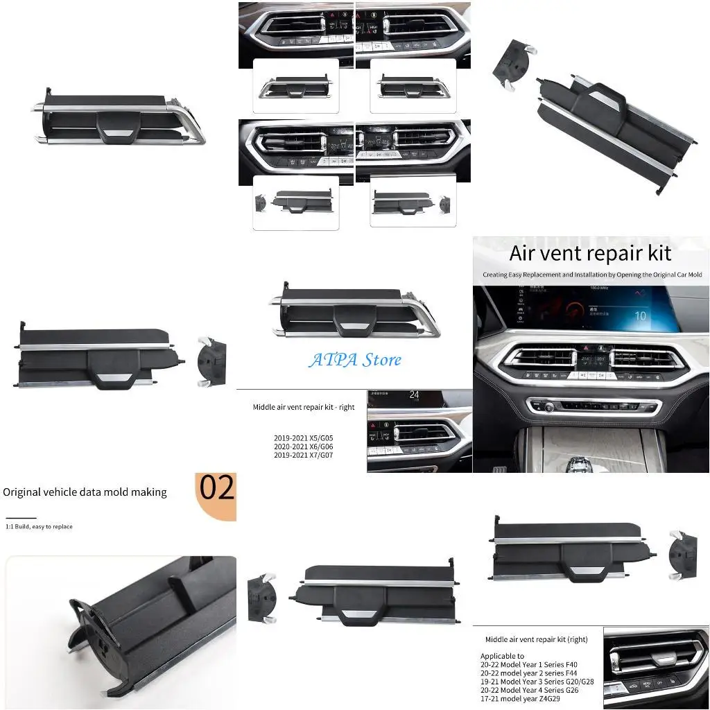 

U13C Car Front Left Right Middle Vent Grilles Air Conditioner Slider Clip Repair For G05 G06 G07