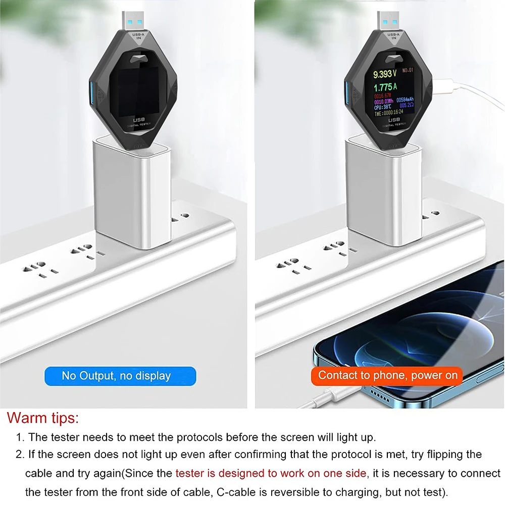 Type-C USB Tester DC Digital Voltmeter Amperimetor Voltage Current Meter Ammeter Detector Power Bank Charger Indicator 3.60V-32V