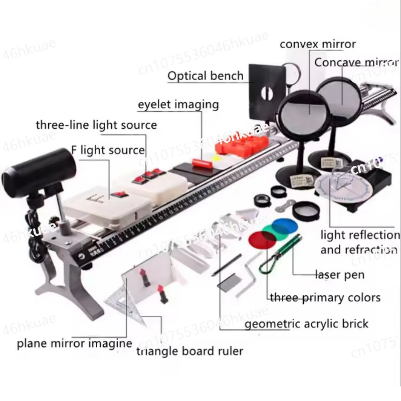 Physic Kit Optical Experiment kit Triangular Prism Convex Lens Concave Mirror Dial Three Line Semiconductor Laser Light Source