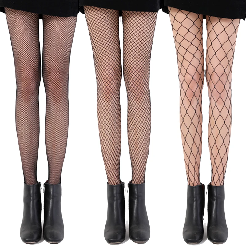 Women Sexy Pantyhose Mesh Fishnet Nylon Tights Long Body Stockings Jacquard Step Foot Fashion Seam Lingerie Ladies Black Hosiery