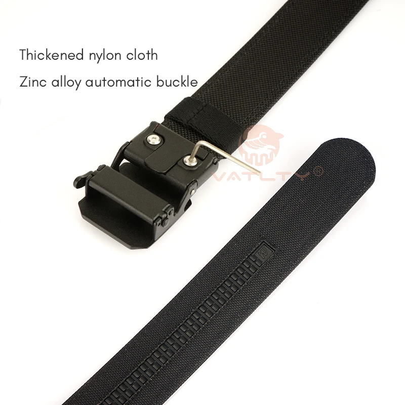 VATLTY New Stiff Casual Belt for Men Metal Automatic Buckle Tactical Girdle Male Thick Nylon Military Airsoft Belt Waistband