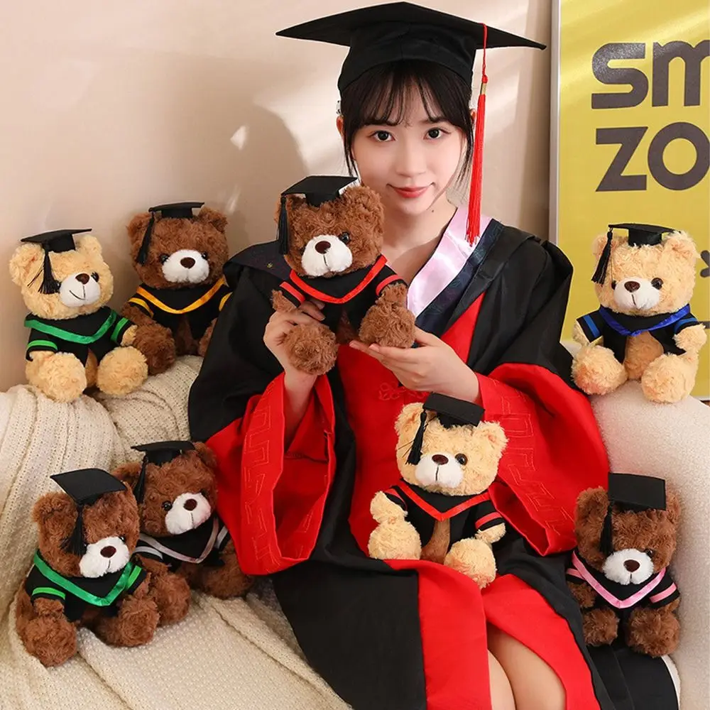 

Мягкая плюшевая игрушка-медведь в шапке доктора/выпускника, 23/28 см, милый медведь для выпускного сезона