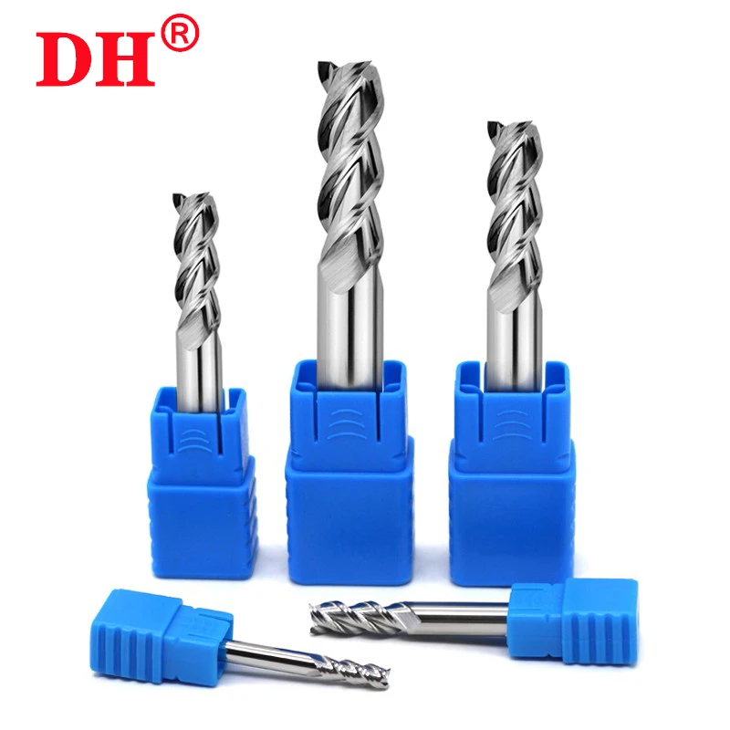 Hrc55 3 Blade Milling Cutter Alloy Coating Tungsten Steel Tools By Aluminum CNC Maching Endmills Milling Cutter Woodding Cutter