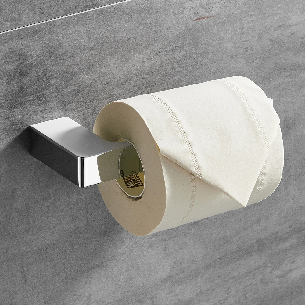 

Paper Holders Euro Silver Bathroom Accessories Solid White White And Chrome Toilet WC Paper Holder Roll Holder Without Cover