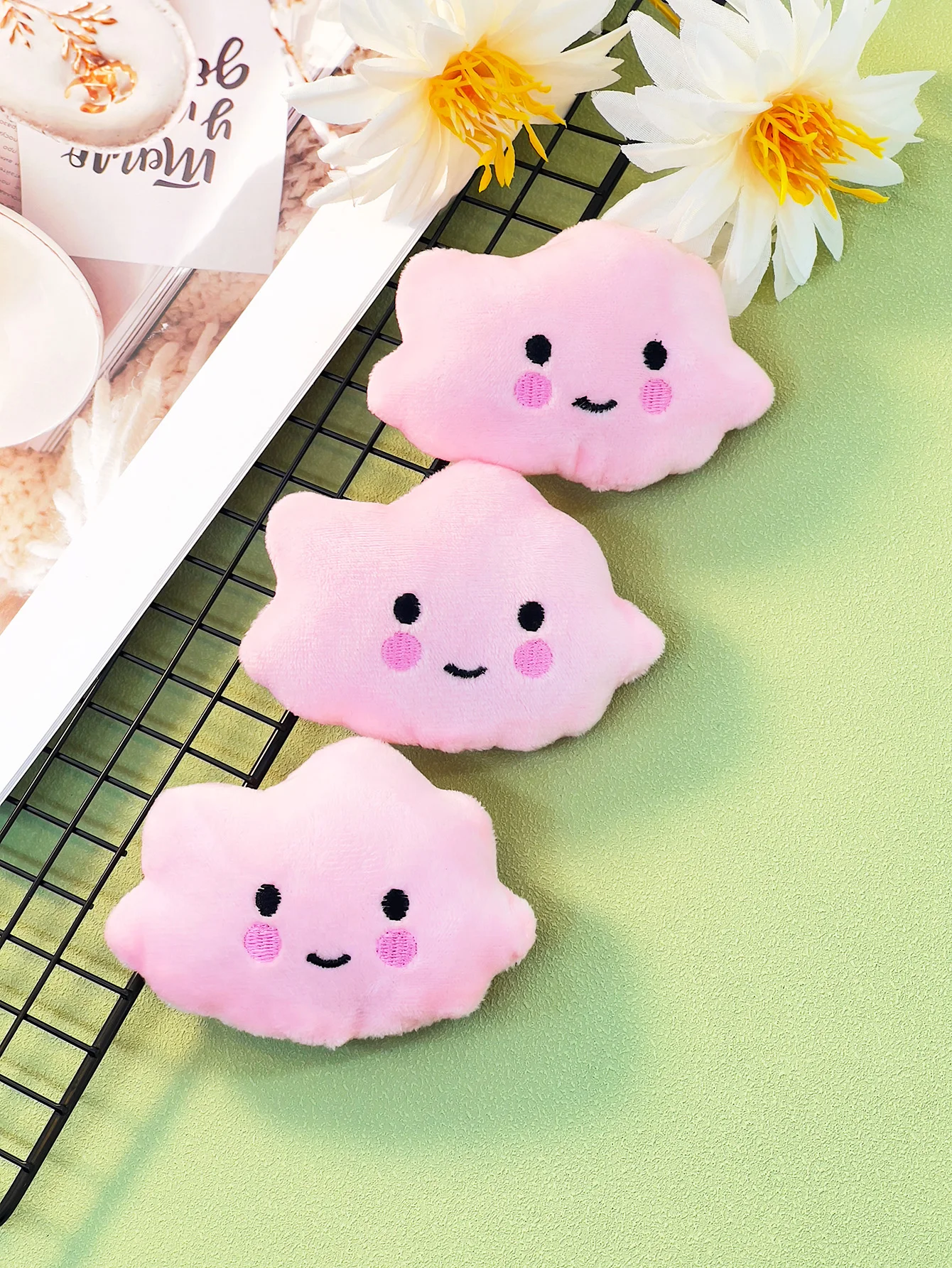 3 cute cartoon little cloud pet plush toys to relieve boredom accompanied by a voice called play pet toys