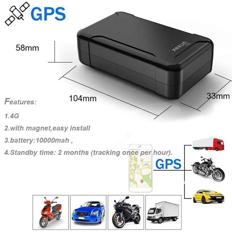 

Xexun High Quality ABS Material 52832 Import Chip GPS Tarcker for Car Truck with Long Battery 10000mah