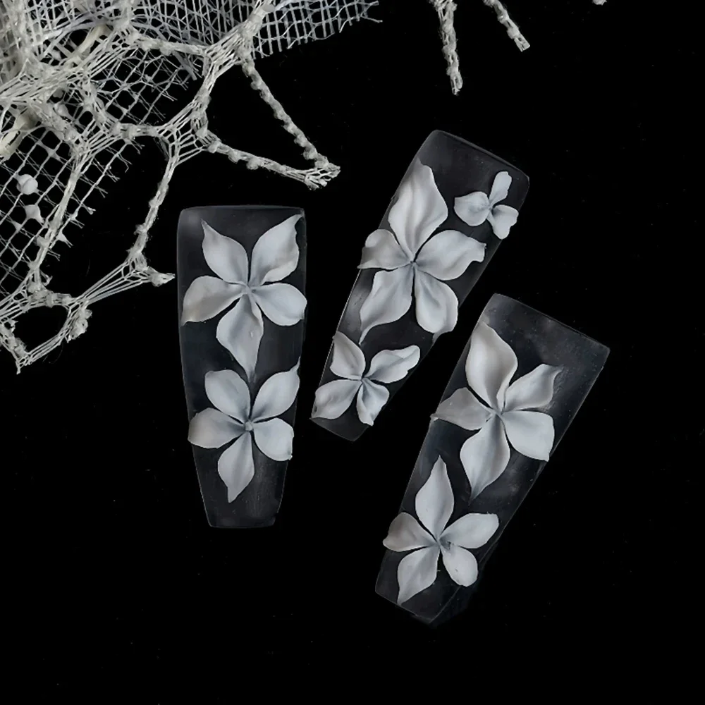 Handcarved Flowers Series 3D Acrylic Nail Mold Calla Lily Lotus Butterfly Orchid Diy Silicone Nail Templates Nail Mold Art Decor