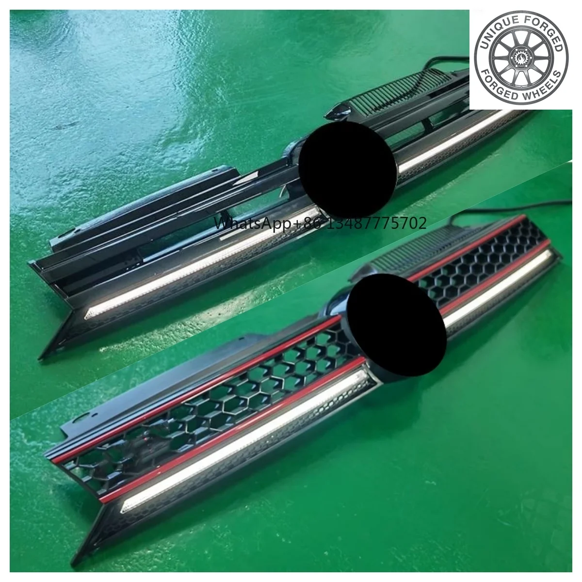 26style Radiator Grille with Dynamic Lamp for Volkswagen Golf 6 R20 Modified LED Front Center Car Light Mesh Grille