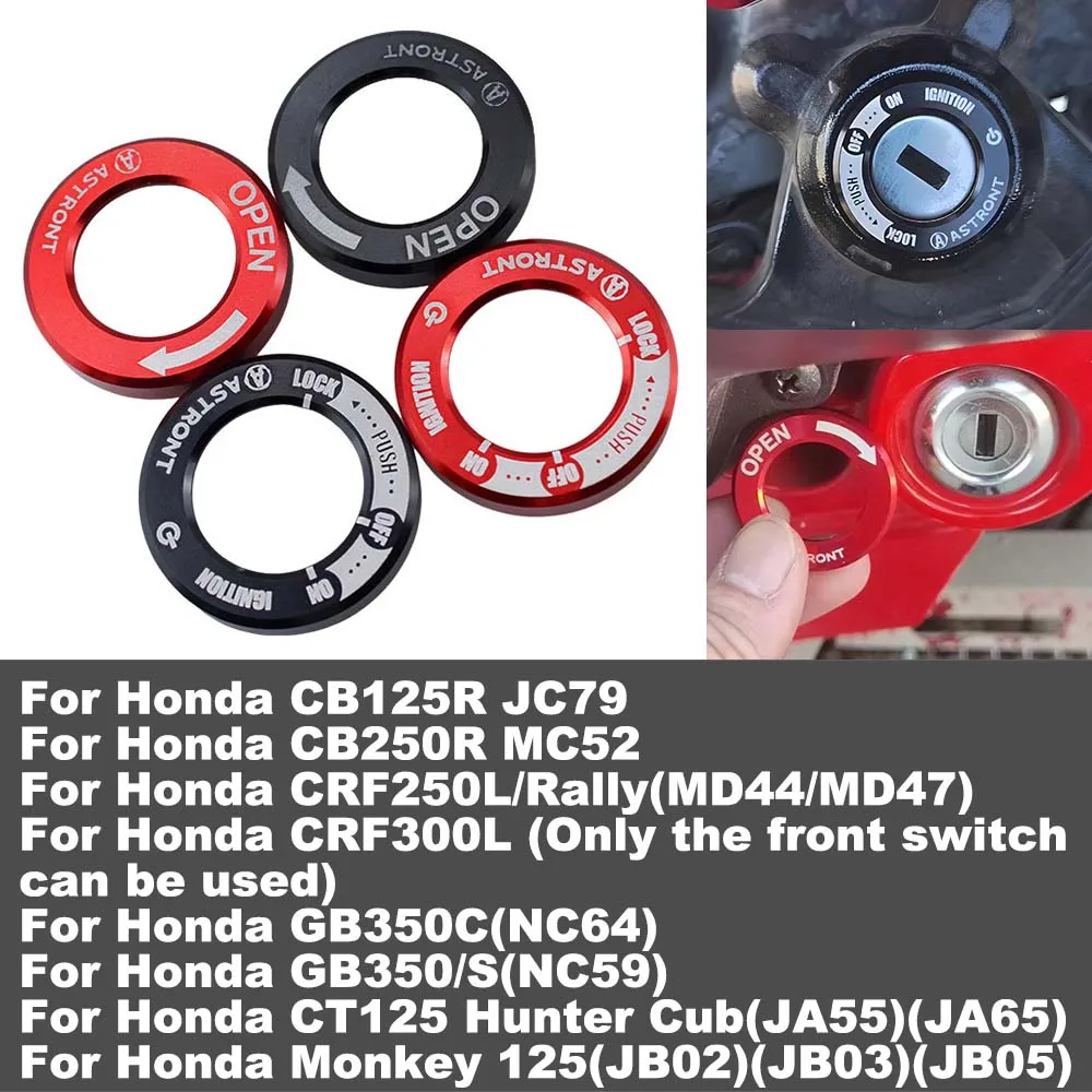 

Motorcycle modified front ignition switch and rear seat lock cover For Honda CB125R CB250R CRF250L CRF300L GB350C Monkey 125