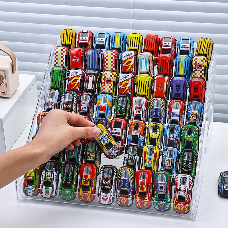 Image of 1 Stück Transparente Mehrstöckige Acryl-Spielzeugauto-Aufbewahrungsbox Multifunktionales Schnappverschluss-Ausstellungsregal Praktisches Aufbewahrungsregal