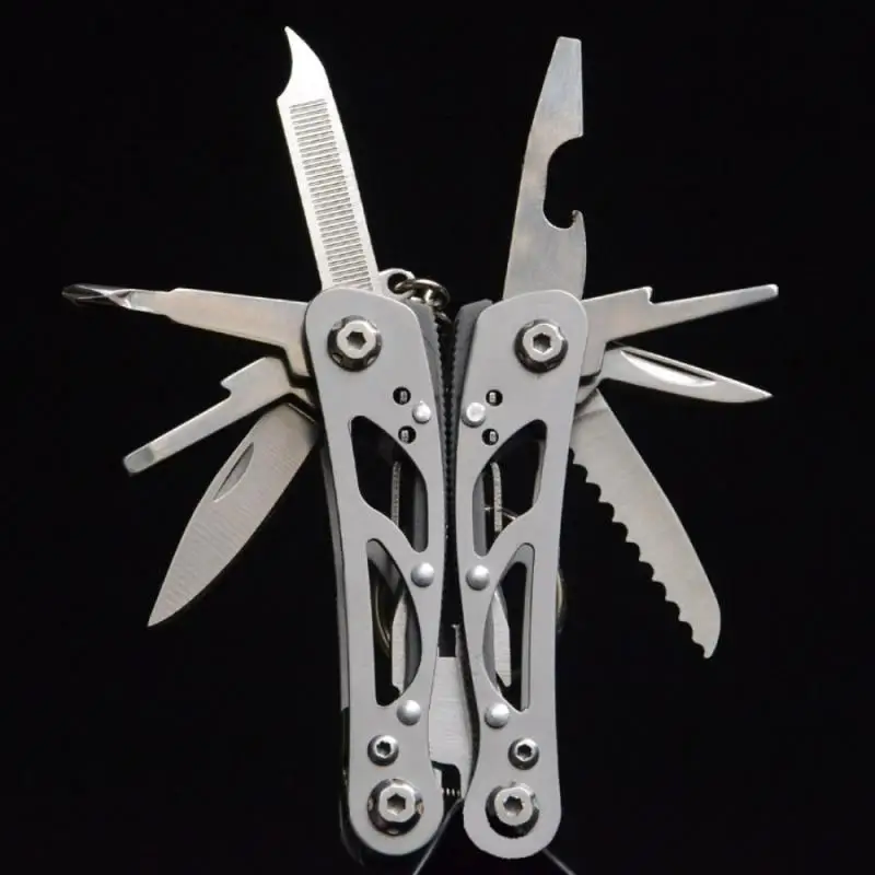 14 In 1Outdoor Mini Folding Muilti-functional Plier Clamp Keychain Outdoor Hiking Tool Pocket Multitools Knife