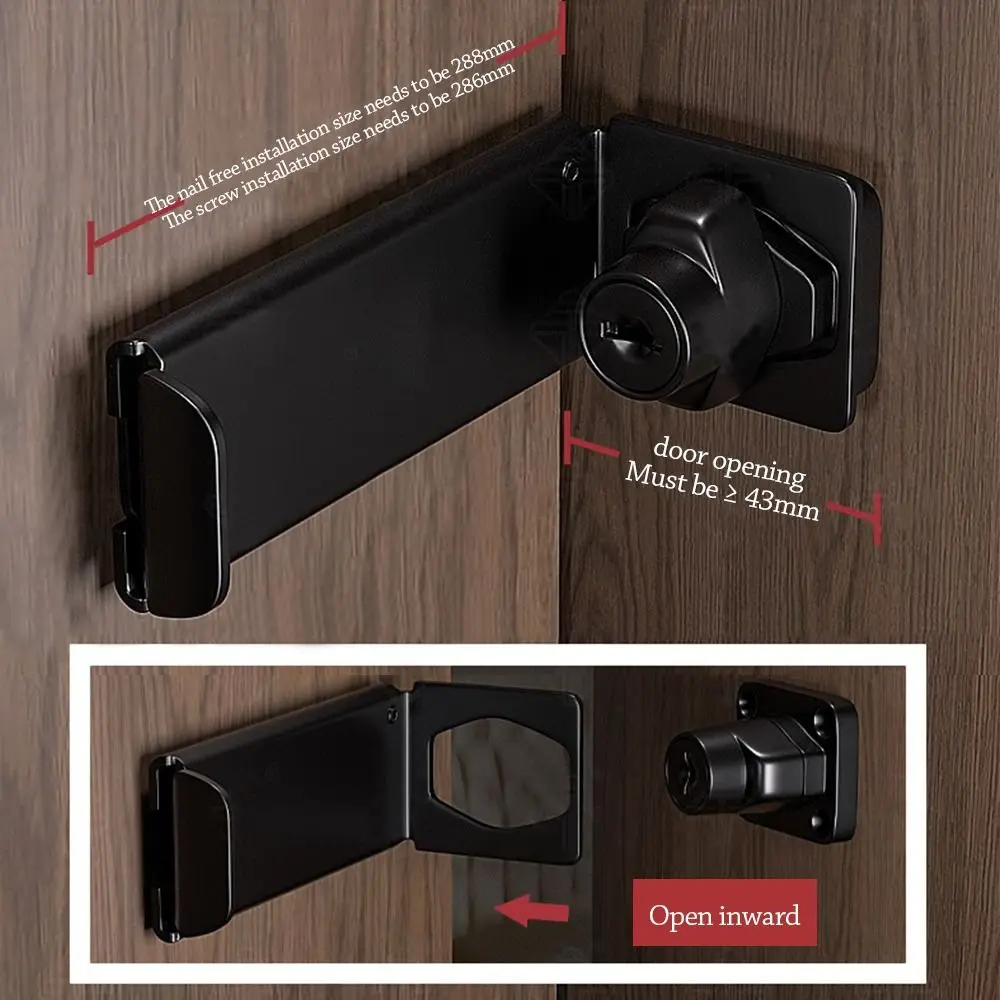 

New Stainless Steel Door Clasp Lock 90 Degree Anti-theft Padlock Hasp Right Angle Burglar-proof Door Hasps Door