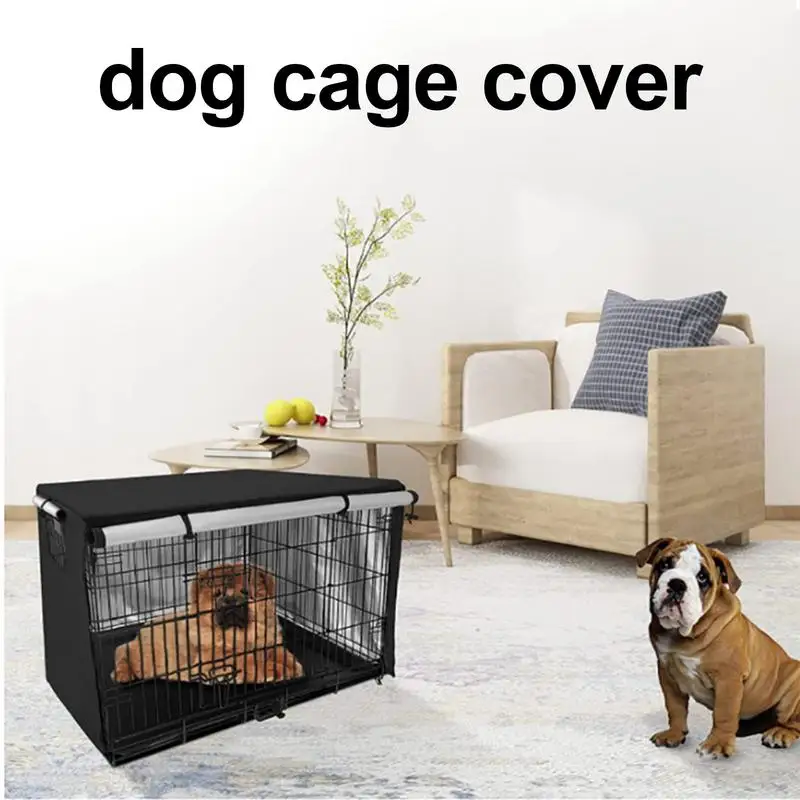 Dog Kennel Cover Polyester Pet Kennel Cover All Sides Open Machine Wash & Dry Water Resistant Anti-UV Dog Crate Covers