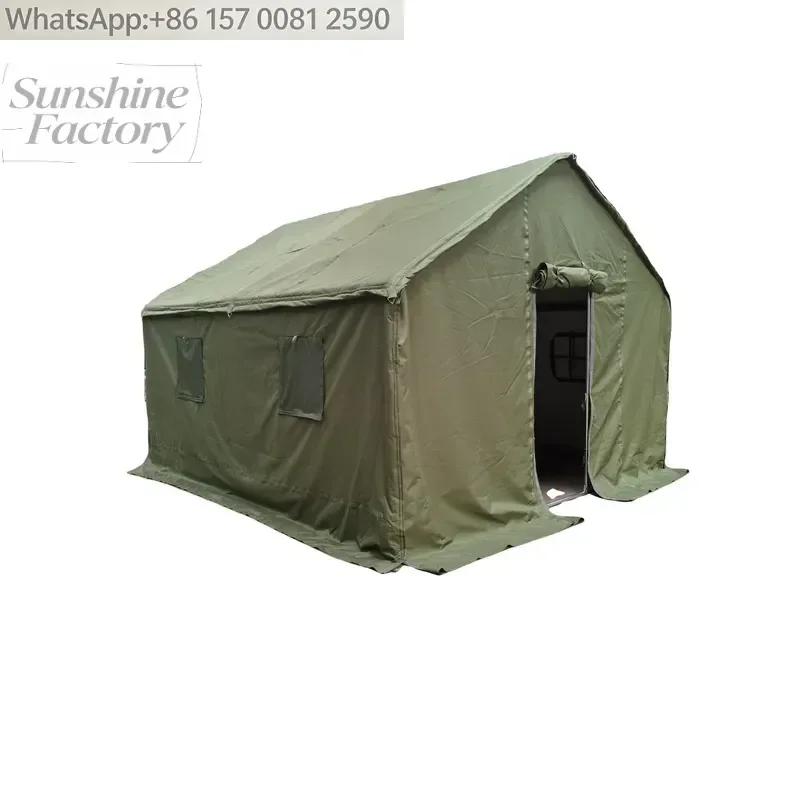 Custom Winter Outdoor Waterproof Oxford Canvas Tent Aluminum Poles Heavy Events Sunshade Emergency Evacuation Earthquake