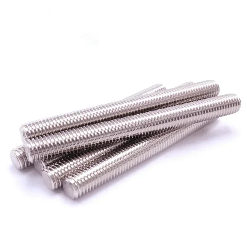 10pc DIN976 M3 M4 M5 Threaded Rod Full-Thread Bar 304 Stainless Steel Fasteners Silver L=60-120mm  70mm 80mm 90mm 100mm