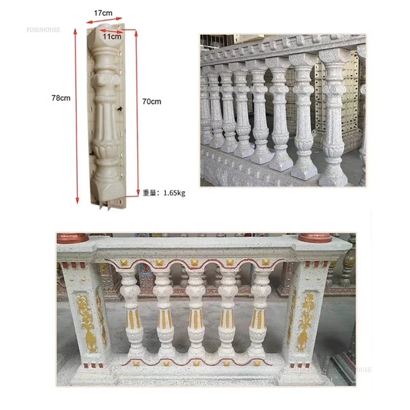 

Roman Column Mold Prefabricated Vase Column Balcony Guardrail Mold Self-built Building Stair Handrail Railing Cement Fence C