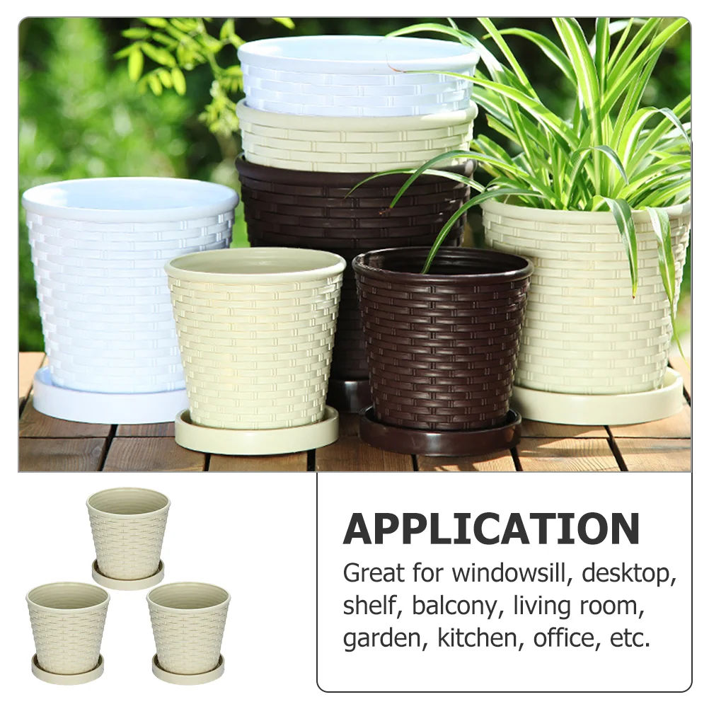 Decorative Succulent Container Household Flower Pot Artificial Vines Garden Brown Resin Plants