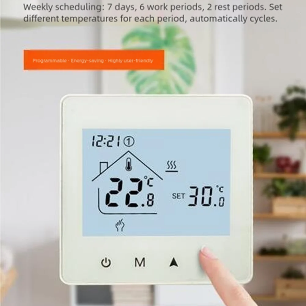 

Boiler Temperature Regulator Programmable Thermostat Low-temperature Protection Programmable Touchscreen Control 86 X 86 X 41mm