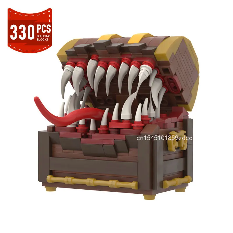 Moc Dungeonsed Dragons Mimic Chest Monster Model Building Block Set Game Action Figures Treasure Chest Monster Bricks Toy Gifts