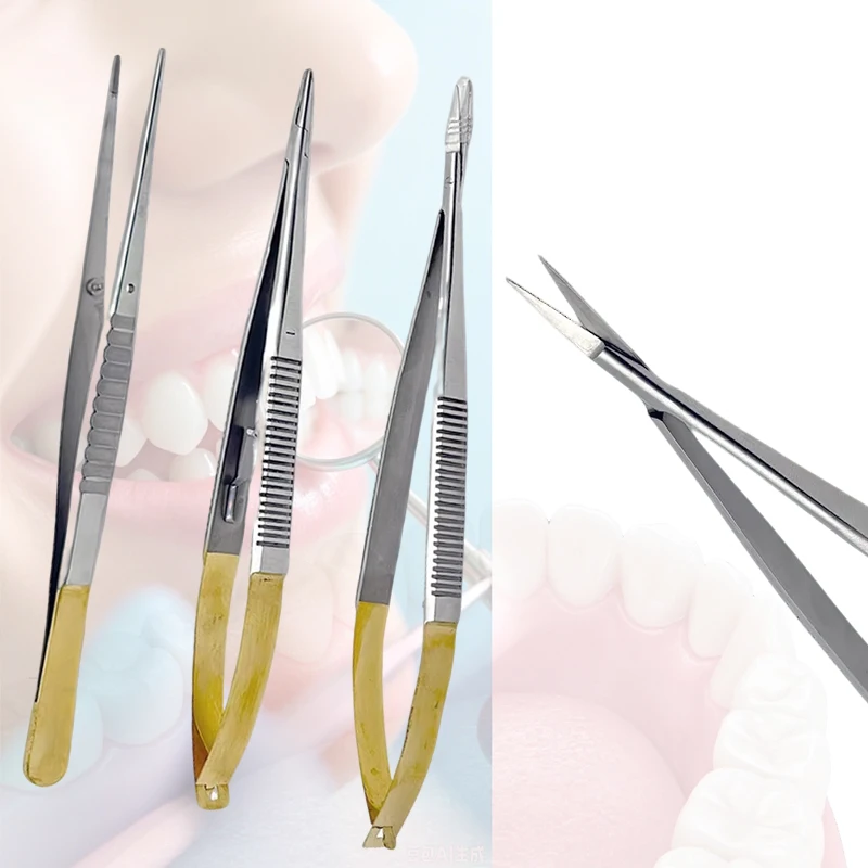 Dental Implant Holding Forceps Castroviejo Needle Holder 18cm Tweezer Stainless Steel Scissors