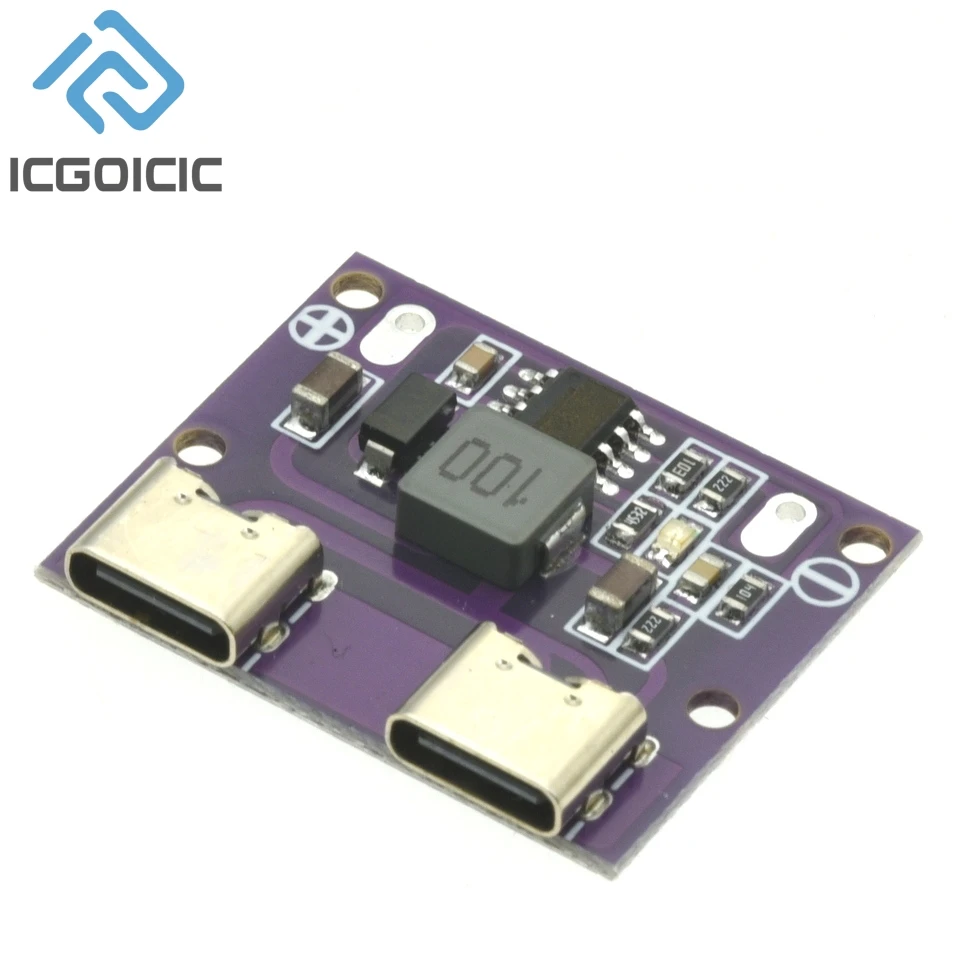 Dual TYPE-C USB Output DC6V-36V to 5V 3A DC-DC Dual TYPE-C Interface Step-Down Module Charging Module 9V/12V/24V/36V