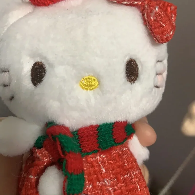 Kawaii Sanrio Hello Kitty Plush Toy Cute Christmas Series Anime Cartoon Backpack Pendant Girl Christmas Day Birthday Gift