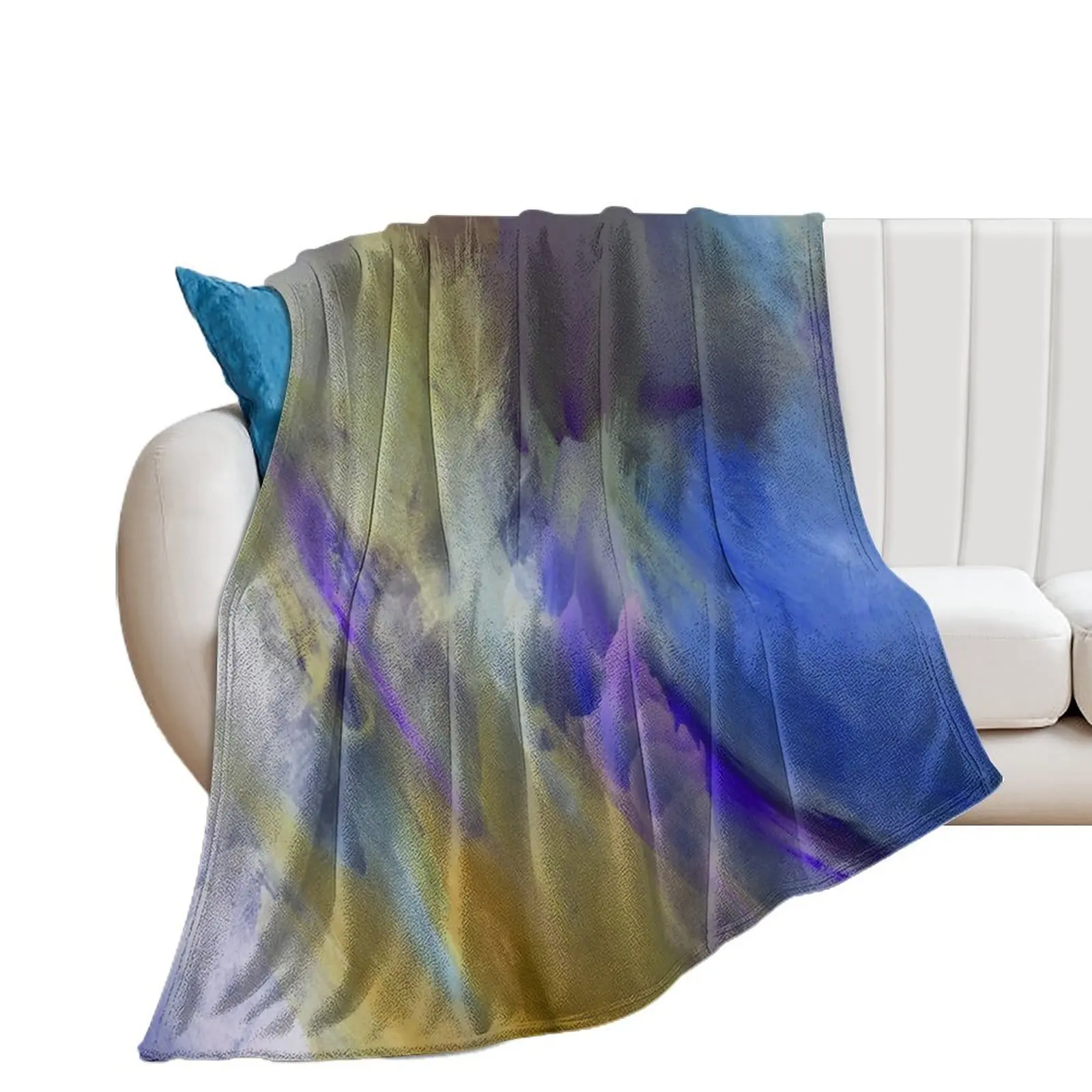 Parisian Garden In The Rain Abstract Watercolor Painting Throw Blanket warm for winter warm winter decorative Blankets