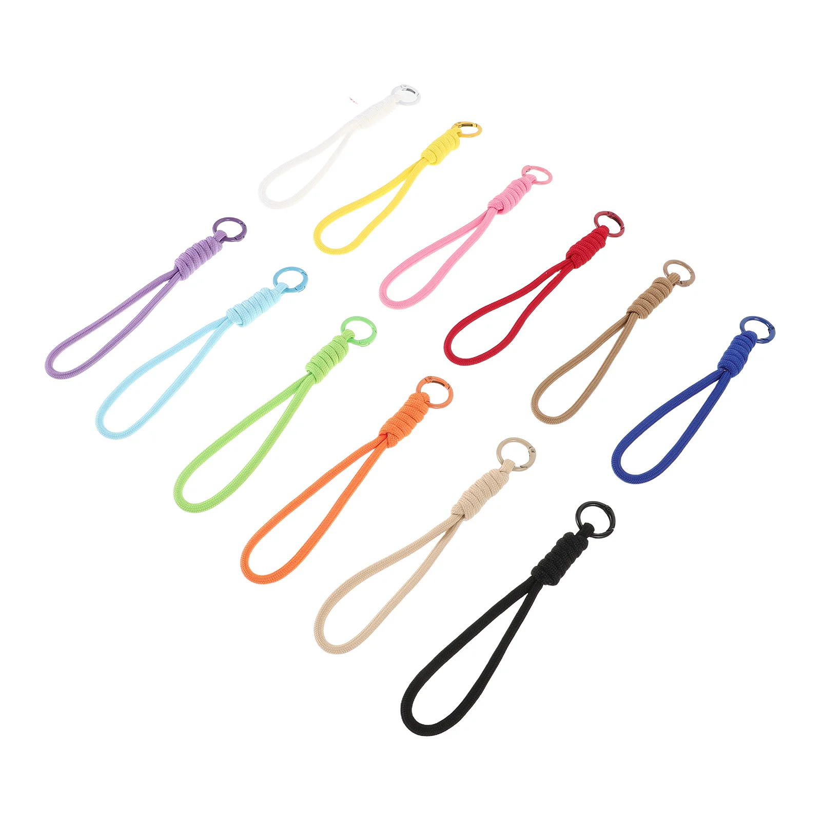 12 stücke Geflochtene Lanyard Set Bunte Handarbeit Gewebt Telefon Gurt Schlüsselbund Für Diy Handwerk Anti-Diebstahl Mobile Zubehör Schmuck