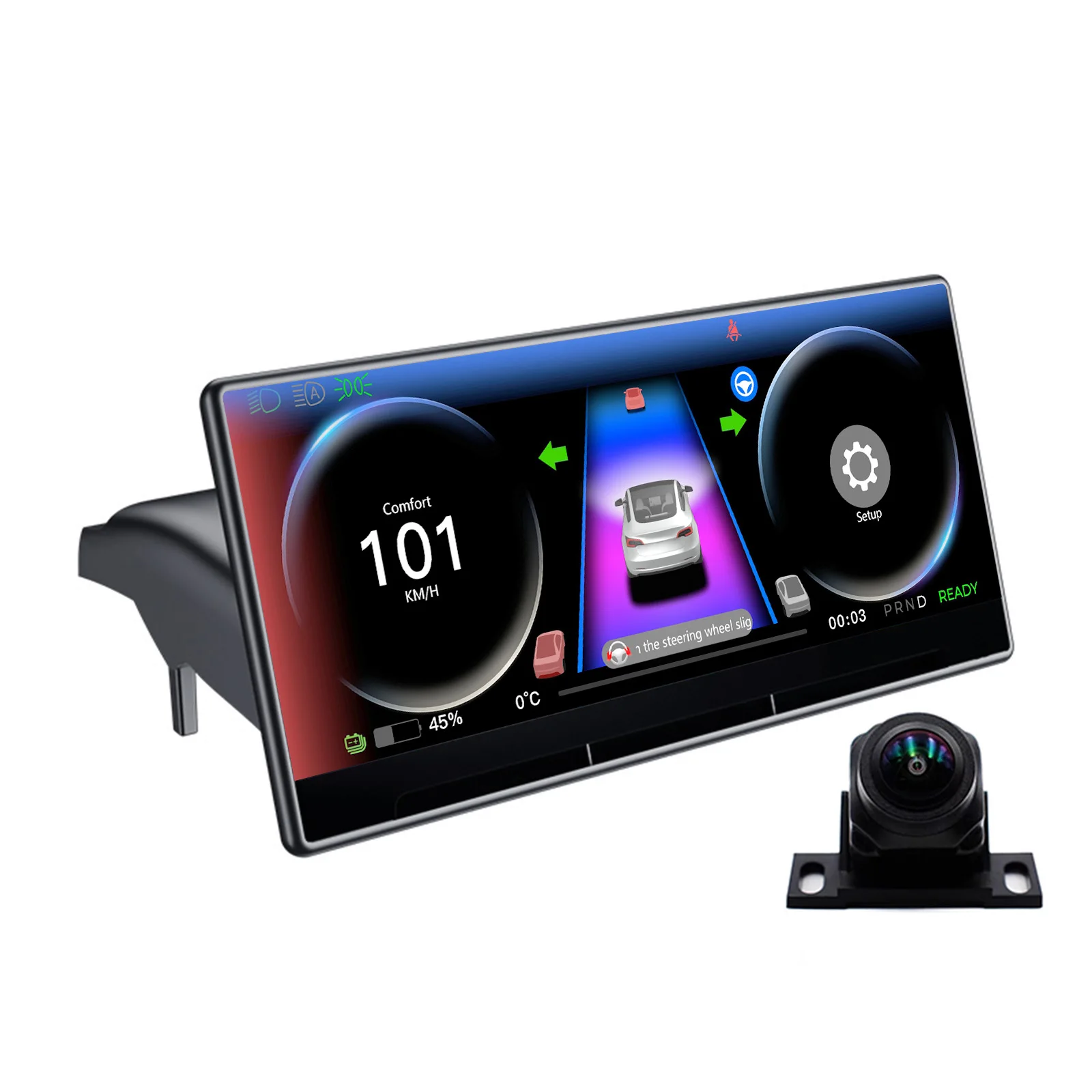 

HUD для Tesla Model Y Model 3, головной дисплей Juniper с USB-подключением, IPS-монитор передней камеры и приборной панелью вентиляционного отверстия