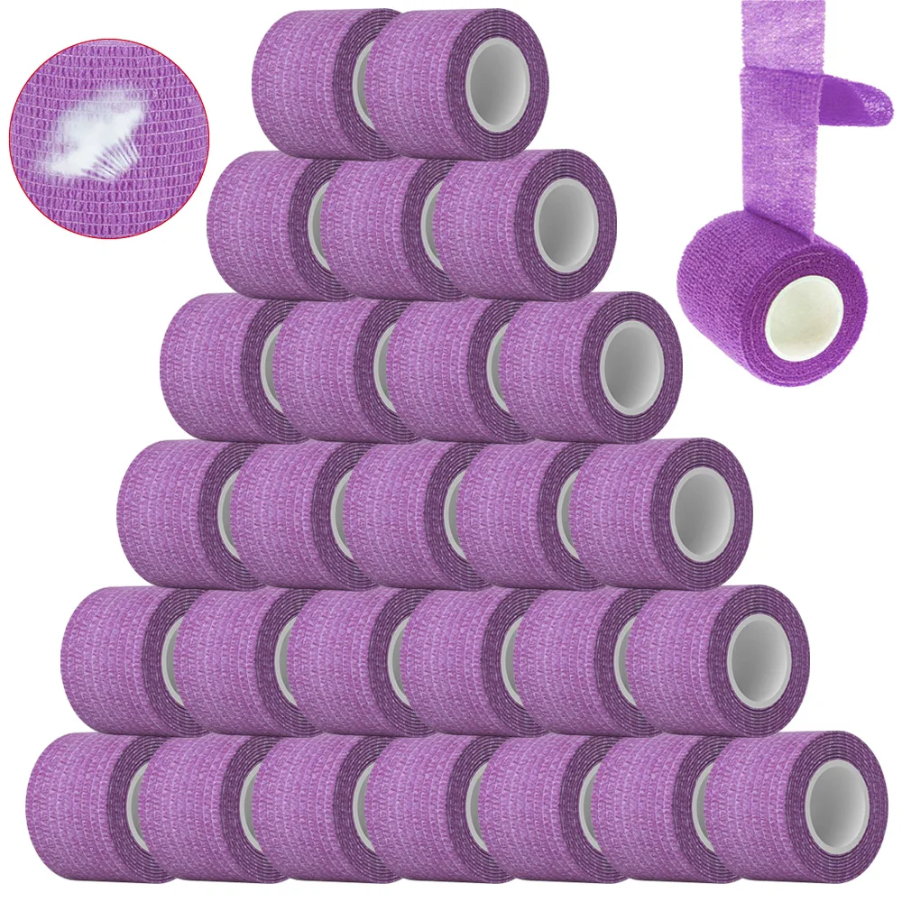 

48/24/12/6/3 шт. фиолетовые бинты для татуировки, лента для захвата татуировки, эластичные бинты в рулонах для тату-машины, ручка, аксессуары для татуировки