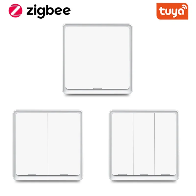 1/2/3 Gang  EU UK Tuya Zigbee Smart Switch 220V With Neutral Wall Light Home Wifi Google Alexa Voice Control Push Button Switch