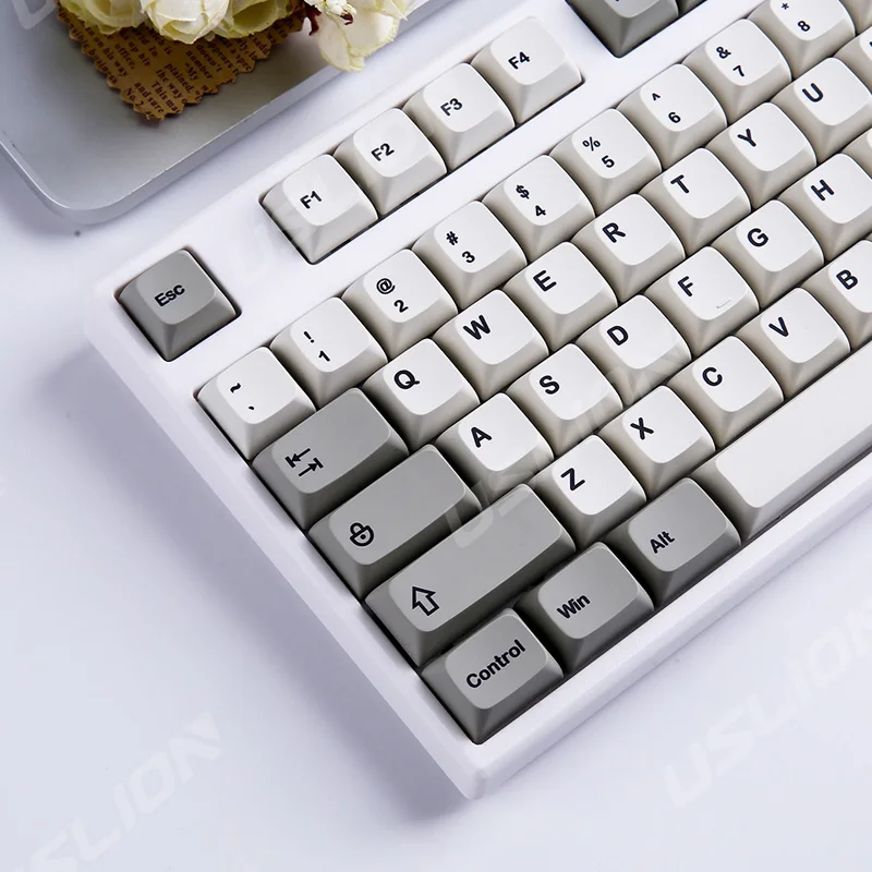 

122 Keys Keycap PBT keycaps XDA Profile Personalized Minimalist White Gray Simple Key Caps For Mechanical Keyboard MX Switch