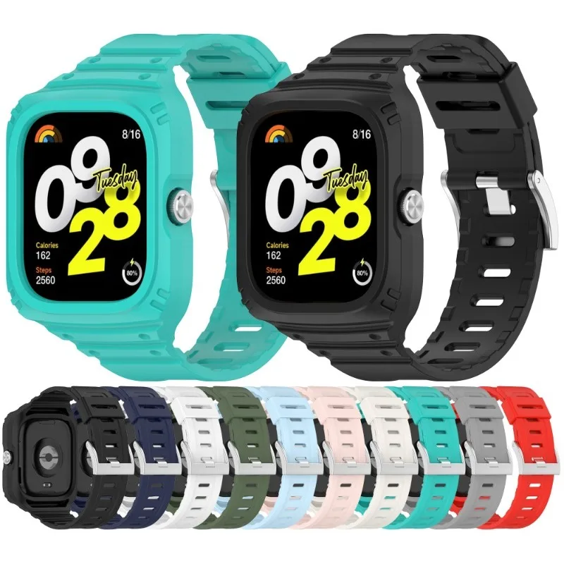 Band+Case for Redmi Watch 4 Sports Strap cover 2IN 1 for Redmi Smart Watch 4 soft Protector Shell Watch Replacement Accessories