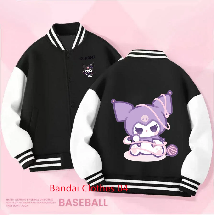 Sanrio Kulomi Pattern Print Thick Warm Stylish Coat for Boys and Girls 2-14 Kids Sanrio Fall/Winter Jacket Baseball Uniform