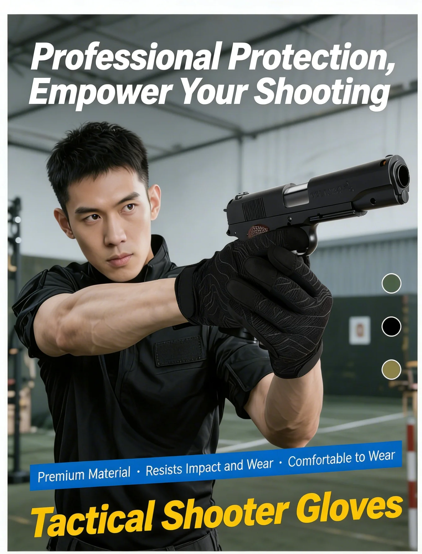 

Men Shooting Gloves Suede Leather Non-slip and Wear-resistant Full-finger Touchscreen Cycling Gloves Tactical Gloves