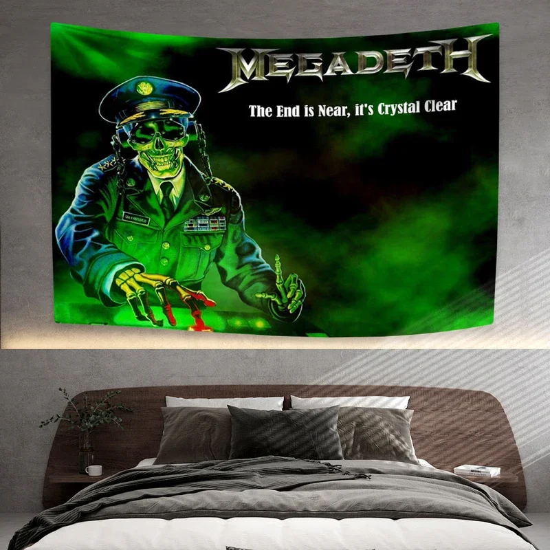 Thrash Metal Rock Band Tapestry Megadeths Home Decor Wall Hanging Bedroom Dormitory Background Cloth Concert Banner # 0@