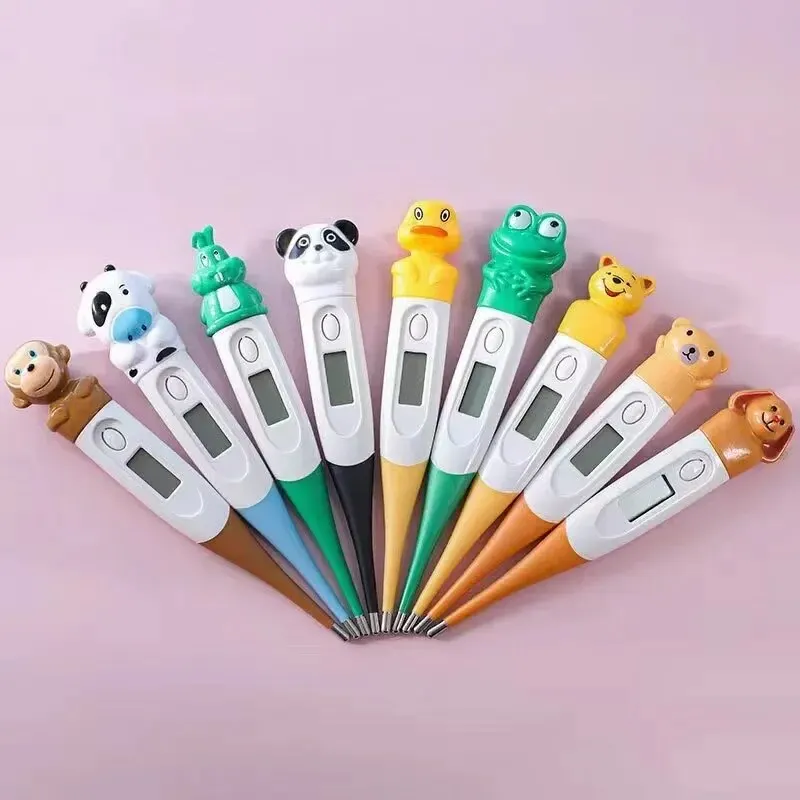 Animal Cartoon Soft Head Electronic Thermometer Children\'s Soft Head Oral Cavity Underarm Body Thermometer Fever Detector