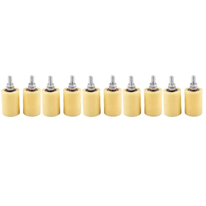 

A98E-10PCS 50X70mm PP Steel Flat Roller Bearing Guiding Wheel 6201 Screw For Electric Door Sliding Gate