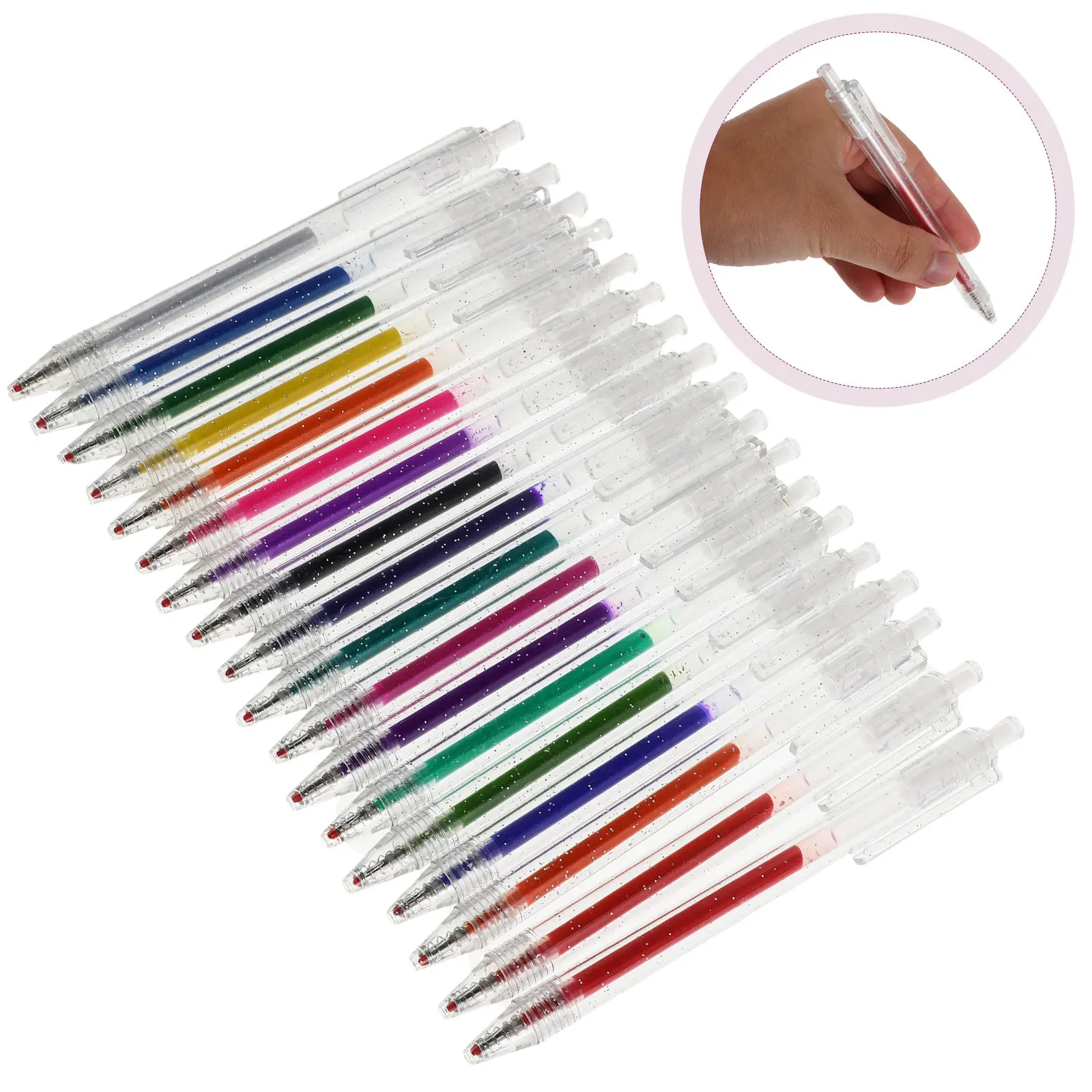

18Pcs Highlighter Gel Pens Glitter Vibrant Multi Color Smooth Quick Drying for School Office Coloring Journaling Note Supplies